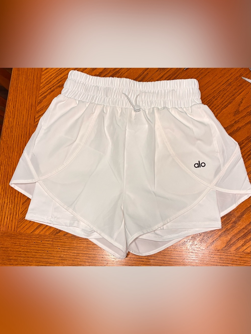 Women’s White Athletic Shorts with Elastic Waist